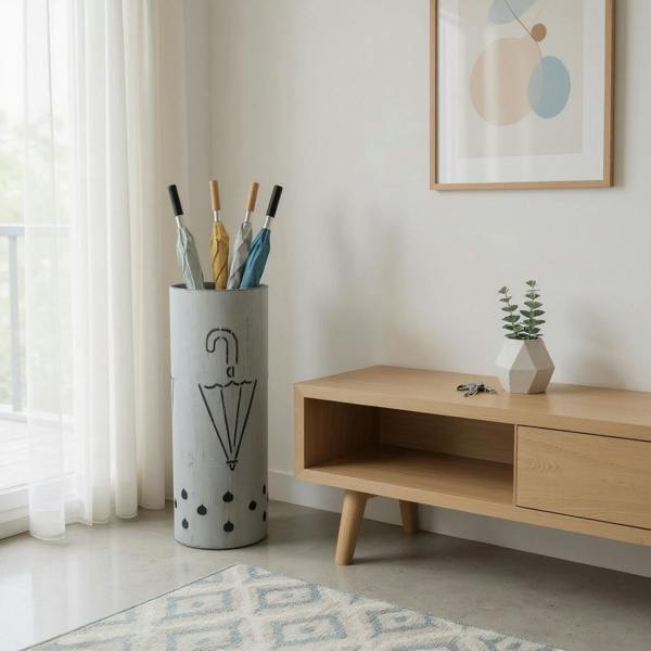 49CM CREAM METAL UMBRELLA STAND