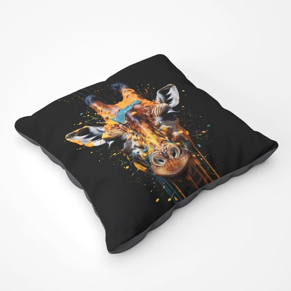 Warren Reed Giraffe Face Splashart Floor Cushion