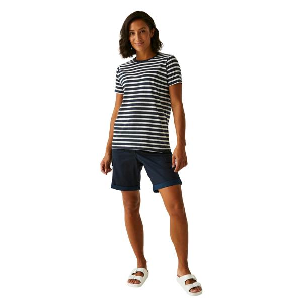 Regatta Womens/Ladies Bayletta Striped T-Shirt - Navy/White - 