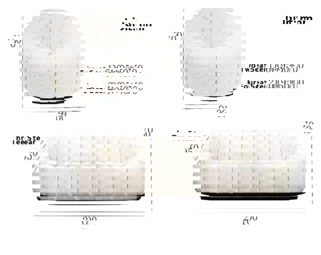 Arsav Pumpkin Three Seater Sofa, Boucle-Sofas-Weilai Concept-Weilai Concept