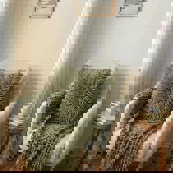 Infinity Leather Genuine Sheepskin Real Wool Single Sided Cushion