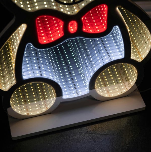 Samuel Alexander 60cm Light up Teddy Bear in Santa Hat Christmas Infinity Decoration with LEDs