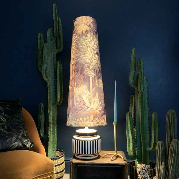 ENCHANTED WOODS VELVET KING & QUEEN OVERSIZED CONE LAMPSHADES IN CINAMMON