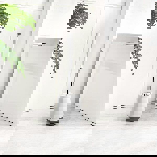 Nicoman Squircle White Toilet Brush & Holder With Silicone Head