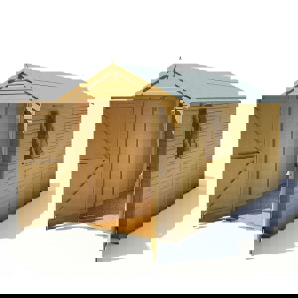 Shire Warwick Double Door 12x6 12mm interlock Clad wooden Shed - Best Shed