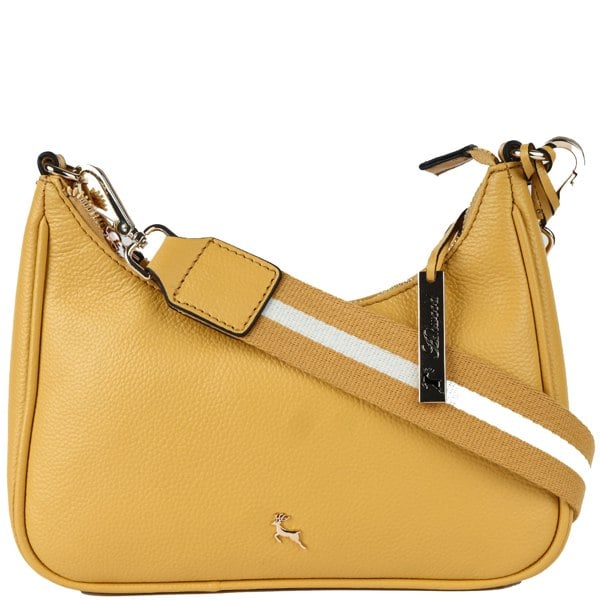 Ashwood 'Bella Toscana' Real Leather Crossbody Bag with Webbing Strap: 64296