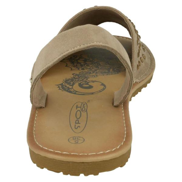 Spot On Ladies Spot On Elasticated Slingback Open Toe Flat Sandals