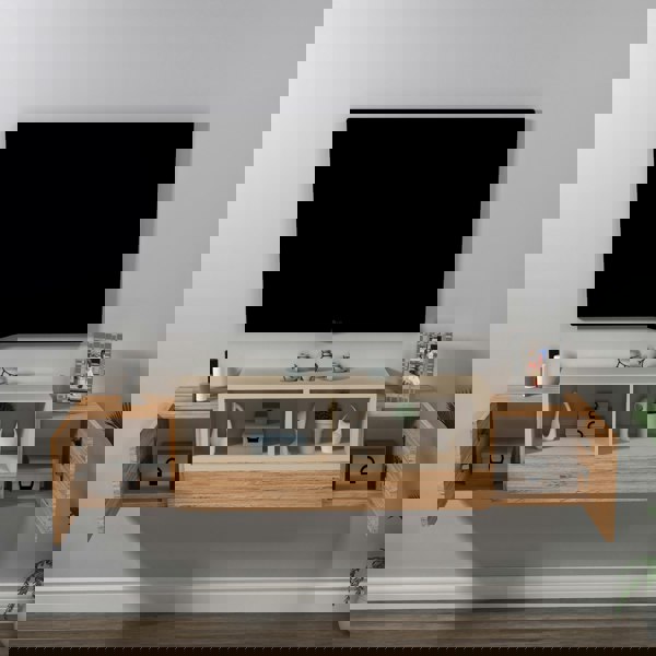 Destina Home Morica Floating TV Stand with Shelves and Cabinets