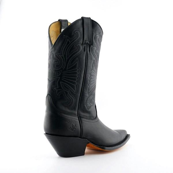 Grinders Black Leather Western Cowboy Boots-Buffalo