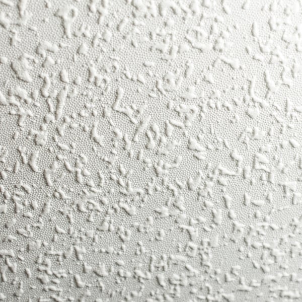 Superfresco Paintable Woodchip Effect Textured Wallpaper - White Durable - 10m