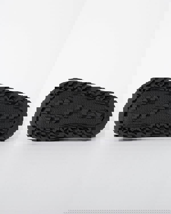 sole of HUGO Evander Mens Faux-Suede lides with Logo Detailing in Black