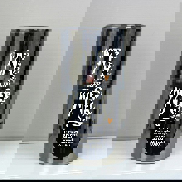 Personalised Memento Company Personalised Mr & Mrs Smoked Glass LED Candle