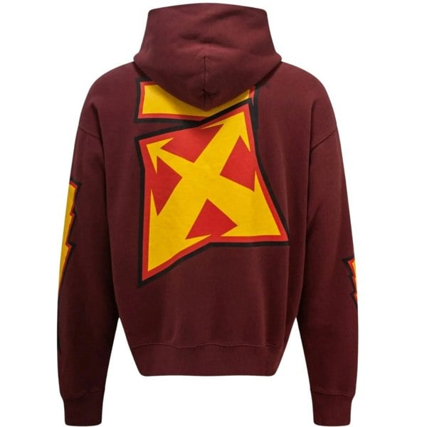 Off-White Off White Thunder Stable Skate Fit Hoodie - Burgundy