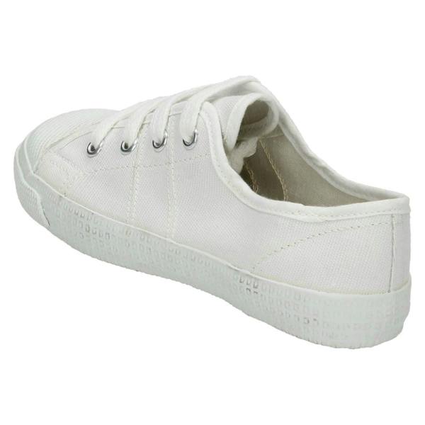 Spot On Mens Spot On Canvas Lace To Toe White Pumps