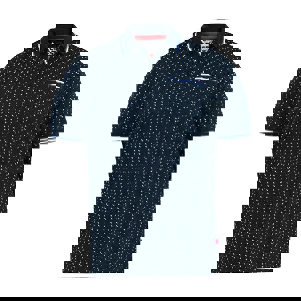 Duke Mens D555 Oakley All-Over Print Knitted Polo Shirt - Navy - 