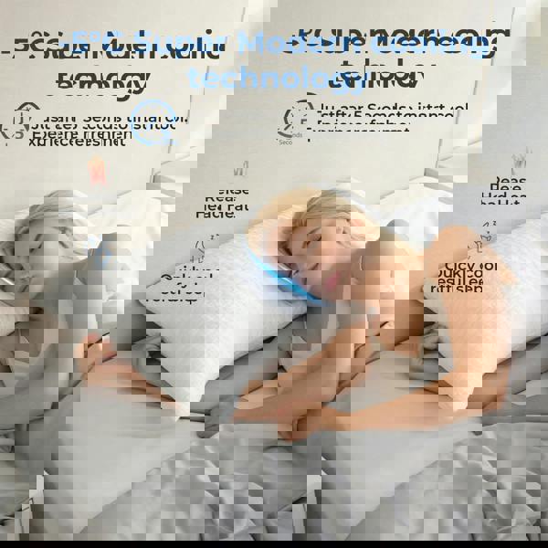 Lavio Side Sleeper Pillow Shreded Memory Foam Adjustable Comfort Bounce Back