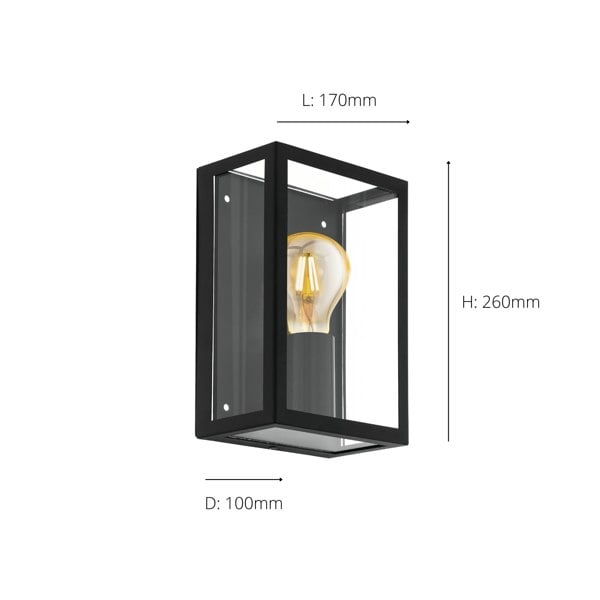 EGLO Alamonte 1 1-Light Caged Industrial Exterior Wall Light