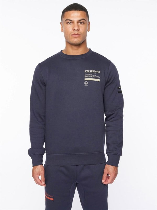 Duck and Cover Jennerkins Crew Sweat Navy