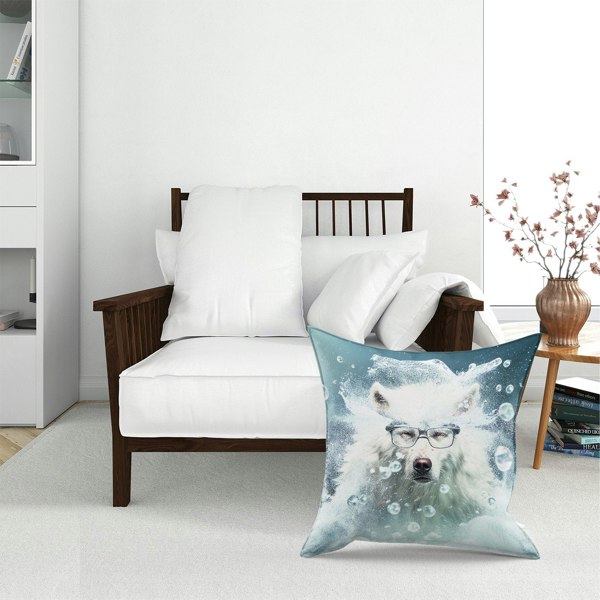 Warren Reed White Wolf Splashart Floor Cushion