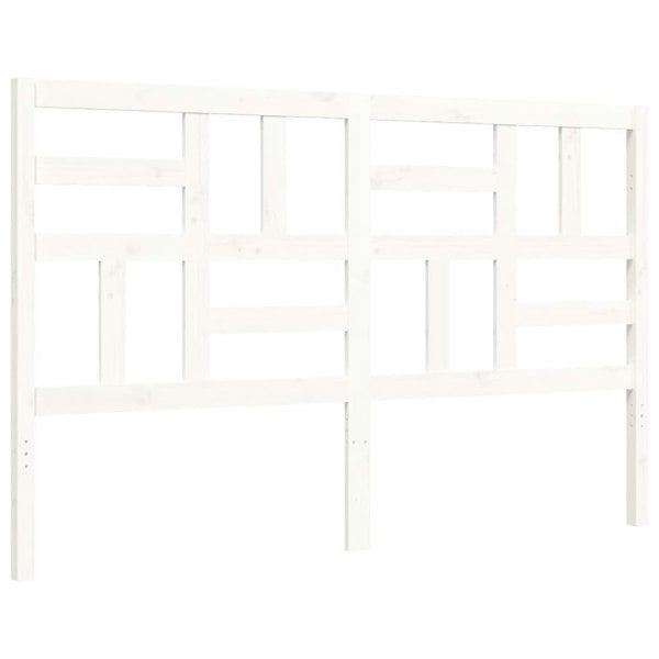 Berkfield Bed Frame with Headboard White King Size Solid Wood
