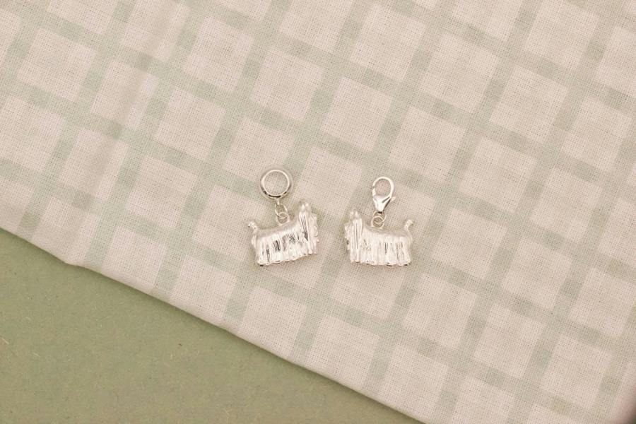 Long Haired Yorkshire Terrier Silver Charm - MYLEE London