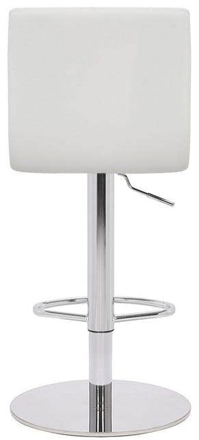 Lamboro Deluxe Aldo White Bar Stool - Height Adjustable Swivel Breakfast Barstool