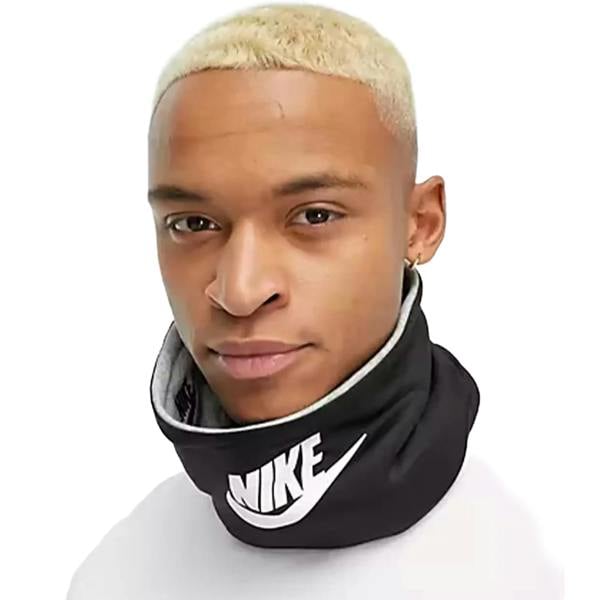 Nike Club Reversible Fleece Neck Warmer - Grey Heather/Black/White - 