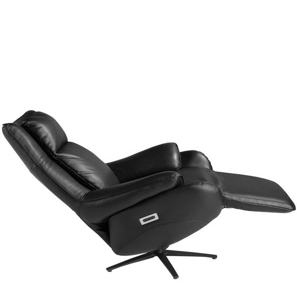 Angel Cerdá Black Leather Swivel Armchair 5124