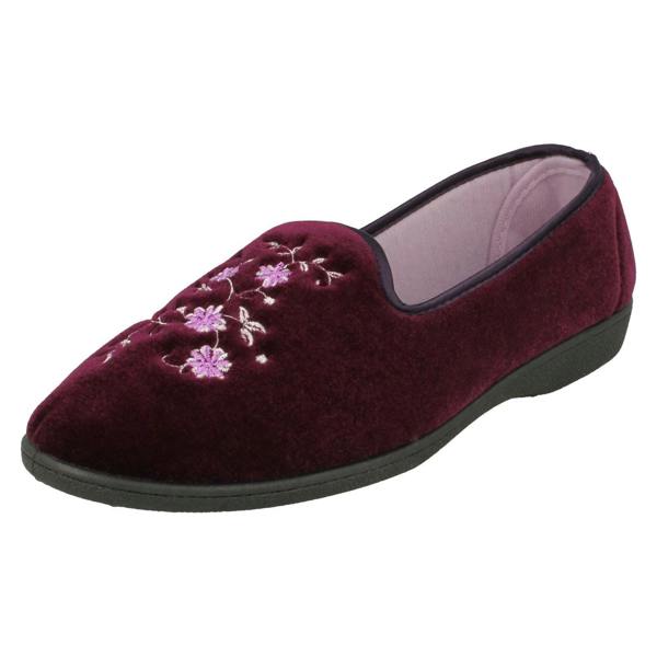 Rosebank Ladies Rosebank Embroided Flowers Detailed Slippers Racheal