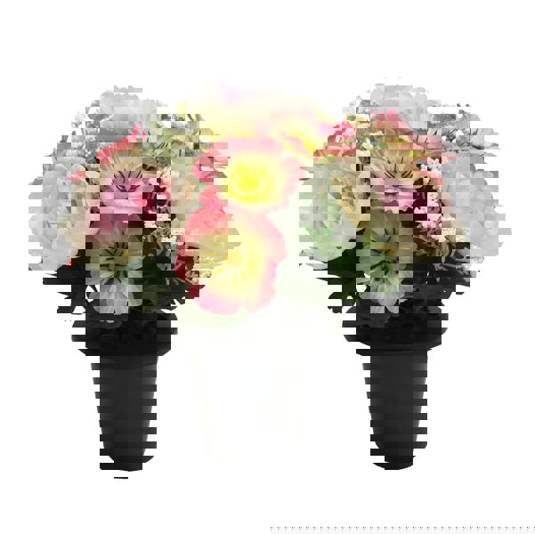 Memorials Direct Premium Artificial Grave Flowers – 25cm Pink Peony With Anemone | Memorial Vase Pot
