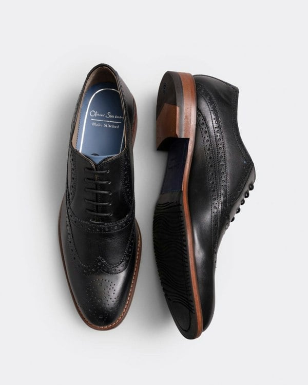 Oliver Sweeney Ledwell Mens Wing Tip Oxford Brogues - Black