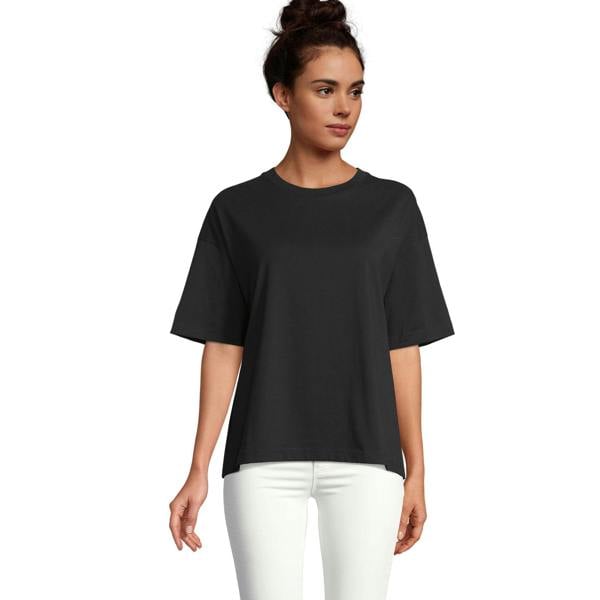 SOLS Womens/Ladies Boxy Organic Oversized T-Shirt - Deep Black