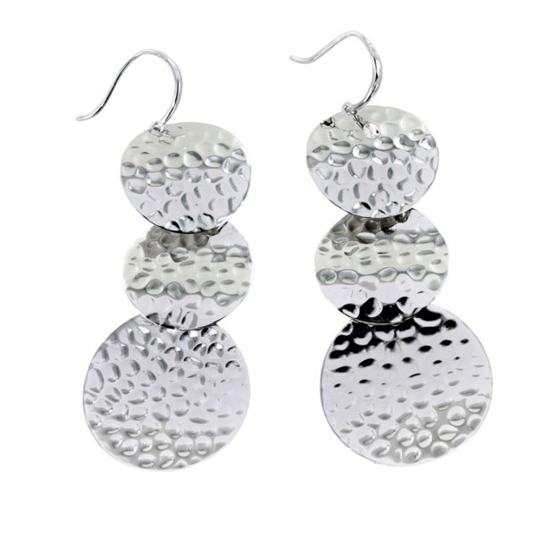 Three Coins Sterling Silver Drop Earrings - Reeves & Reeves