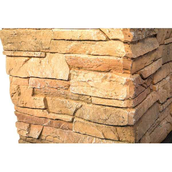 Homeology MAKARA Hand-crafted Stone Fire Column Garden and Patio Gas Fire Pit