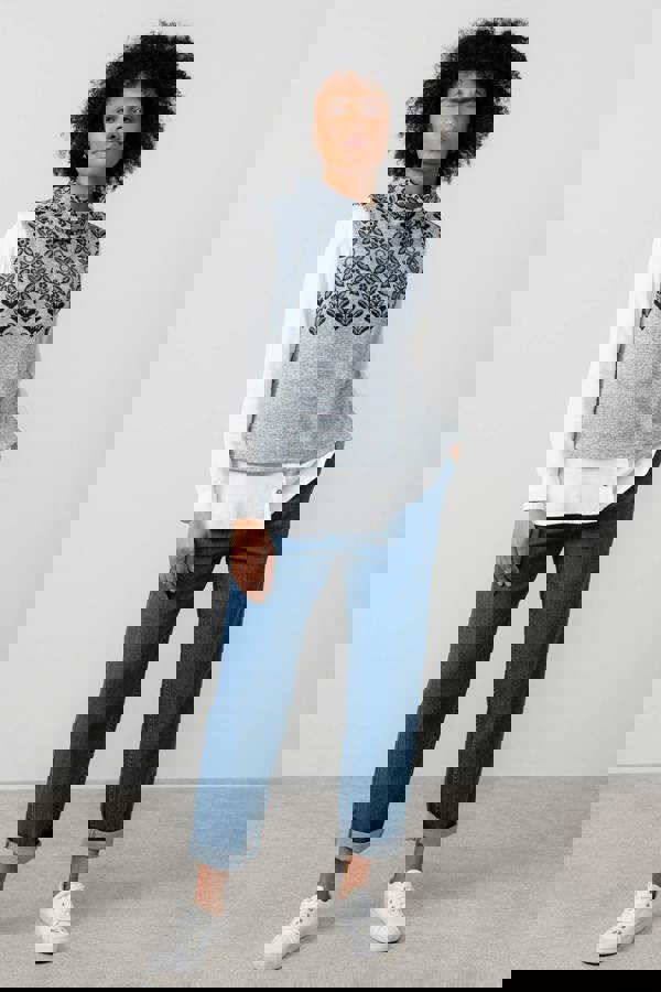 Lily & Me Hawthorn Fair Isle Tank Top Grey