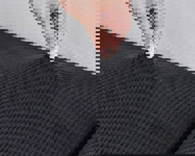 Anyhouz Anyseat Sofa Cover Black Polyester Thick Stretchable Cushion For Living Room 1Pc Enlarge Size 160-185cmx85-105cm