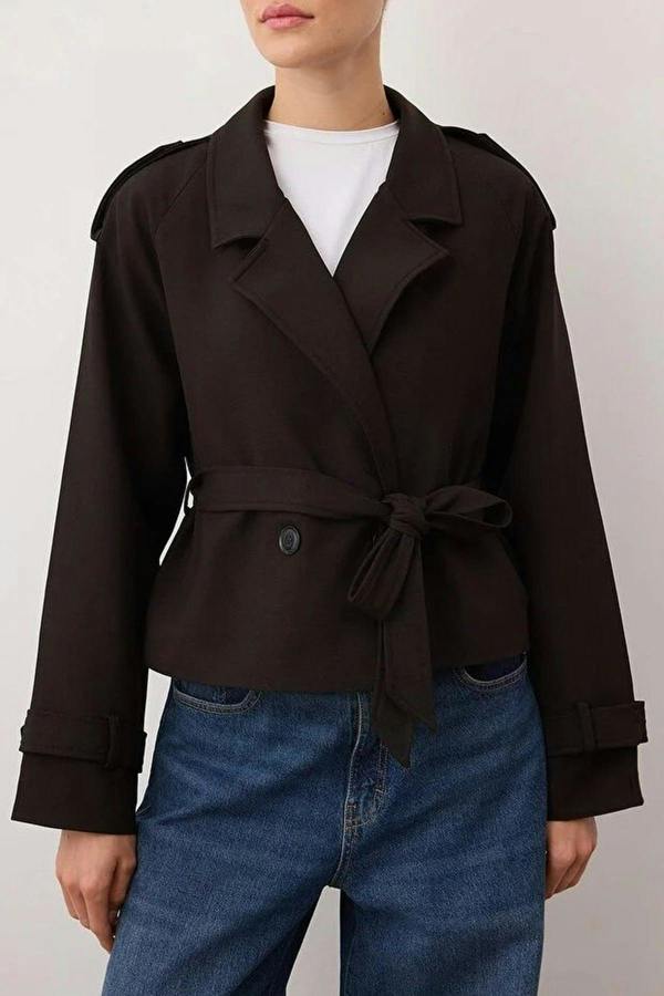 WOVCOR Woven Crop Blazer Jacket