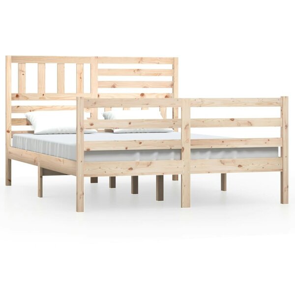 Berkfield Bed Frame Solid Wood 140x190 cm