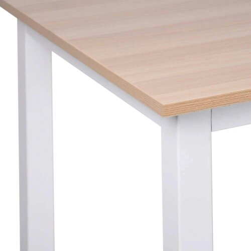 Bobobiy Computer Desk, Writing Table, 120 x 60 x 76cm Workstation for Home Office, Study with Metal Frame, Simple Assembly, White