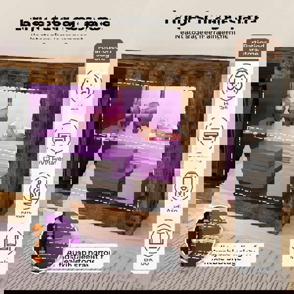 Levede TV Unit Stand Cabinet Glass Display Shelves with RGB LED Lights 140cm