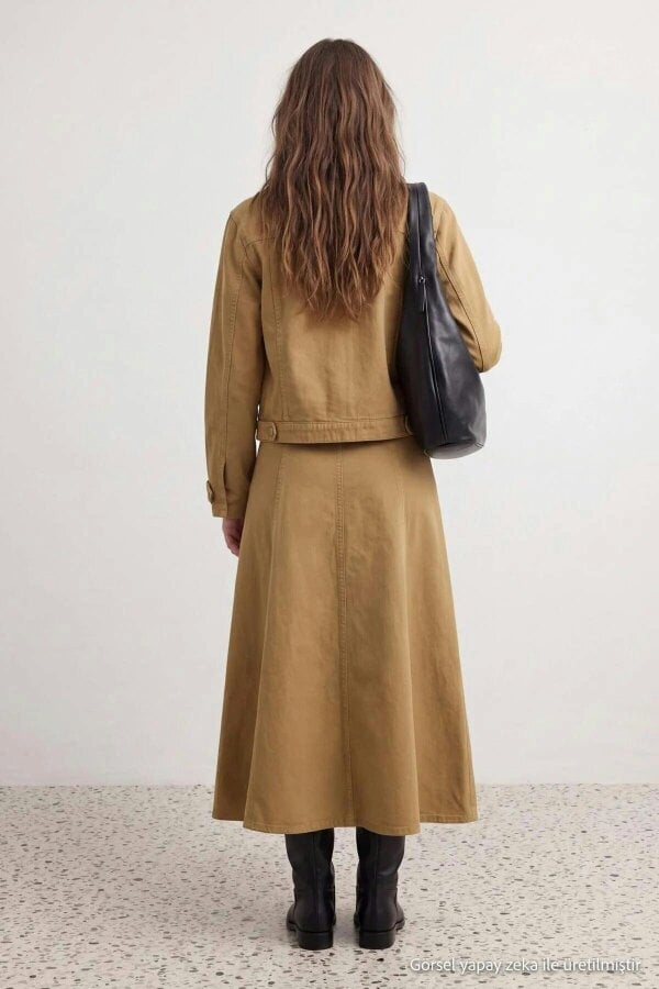 WOVCOR High Waist Ruffle Maxi Skirt