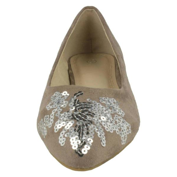 Spot On Ladies Spot On Flat Pointed Toe Ballerinas