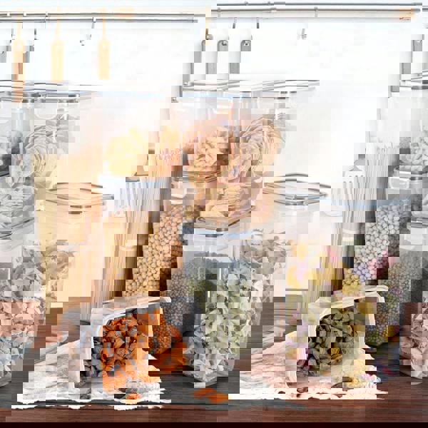 Living and Home 8/7Pcs Set Airtight Food Storage Containers Cereal Grain Organiser Box with Lids