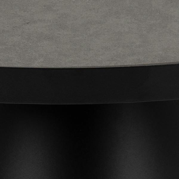 Wyld Haus Hamburg Round Black Ceramic Coffee Table Steel Pillar Base
