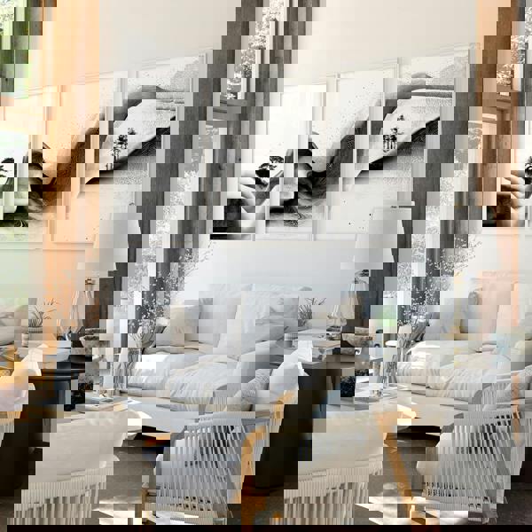 Modern Wall Art Living Room | Set of 3 Asian Inspired Wall art Prints