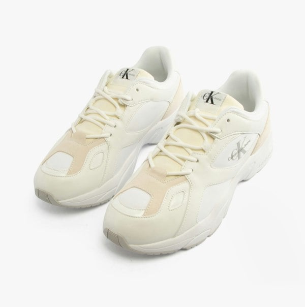 Calvin Klein RETRO TENNIS Mens Trainers White/White/Stormfront