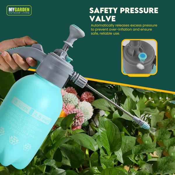 My Garden Outdoor Living Garden Pressure Sprayer - Adjustable Nozzle & Safety Lock  Pump Spray Bottle-Garden Hand Pressure Sprayer Pump Action Bottle