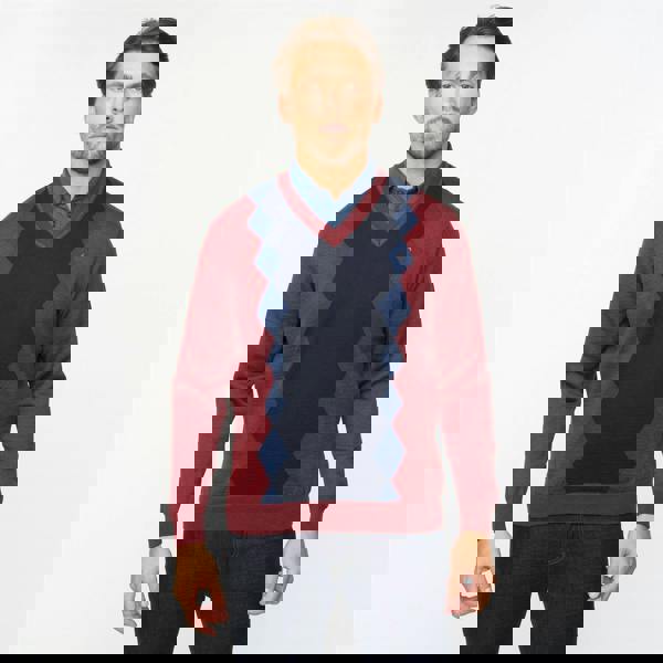 Gabicci G55M06 Fancy Vee Neck Sweater Gabicci Classic MULBERRY