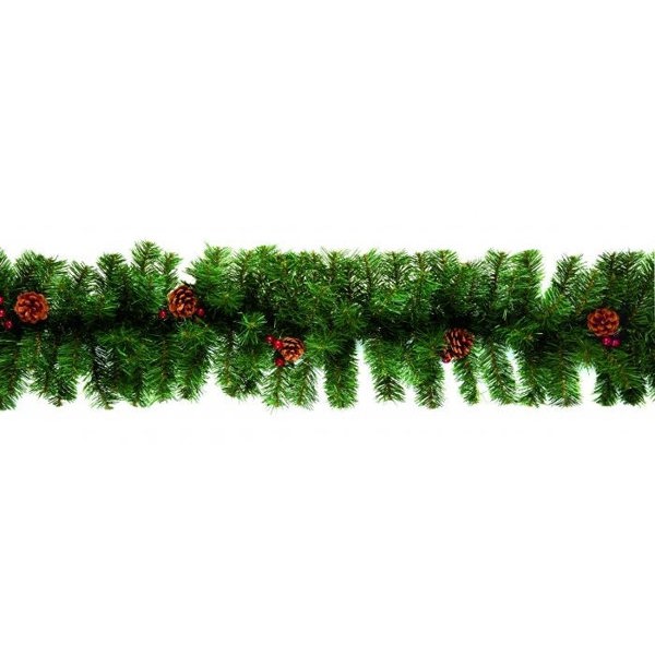Premier Berry & Cone Garland - Green