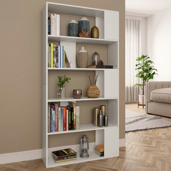 Berkfield Book Cabinet/Room Divider White 80x24x159 cm Engineered Wood